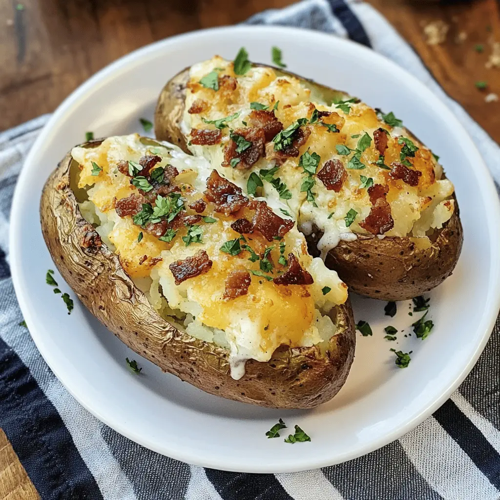 Transform your potato game with these Best Steakhouse Baked Potatoes! Crisp on the outside and fluffy on the inside, these potatoes are perfect for any meal. Loaded with toppings like butter, sour cream, cheese, and chives, they will elevate your dinner experience. Save this recipe for your next steak night or family gathering; everyone will love it!