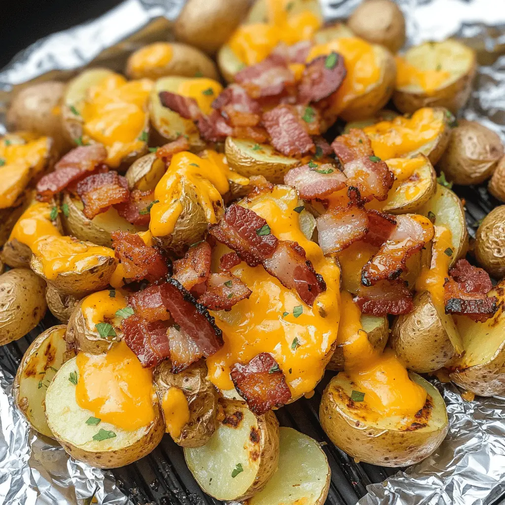 Get ready to enjoy a dish that has it all! These Cheddar Bacon BBQ Grilled Potatoes are bursting with flavor, featuring crispy bacon, rich cheddar cheese, and a smoky BBQ twist. Perfect as a side for your summer cookouts or a cozy dinner! Save this recipe to make your next grilling session unforgettable!