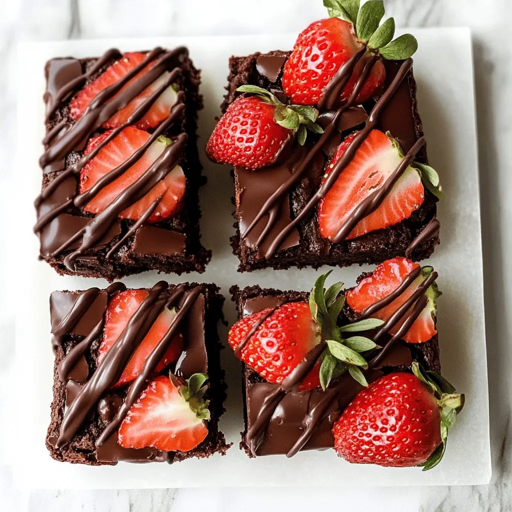 Rich and fudgy brownies topped with luscious chocolate-covered strawberries make for a delightful treat! These brownies are perfect for special occasions, date nights, or simply treating yourself. With a perfect balance of chocolate and fresh strawberries, this recipe is sure to impress. Save it now to whip up this tasty dessert for your next gathering!