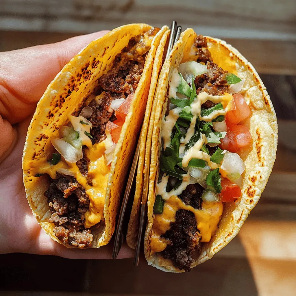 Quick and easy Smash Burger Tacos bring a fun twist to your taco night! Featuring juicy, crispy ground beef, melted cheese, and your favorite toppings wrapped in a soft tortilla, these tacos are perfect for a weeknight dinner or a casual gathering. Save this recipe for a delicious blend of flavors the whole family will love!