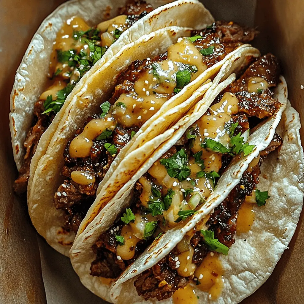 These Garlic Butter Honey BBQ Beef Tacos are a delightful twist on your classic taco night! Packed with tender beef and a mouthwatering blend of garlic, butter, and honey BBQ sauce, they offer a perfect balance of savory and sweet flavors. Perfect for family dinners or casual gatherings. Save this recipe for an unforgettable taco night!