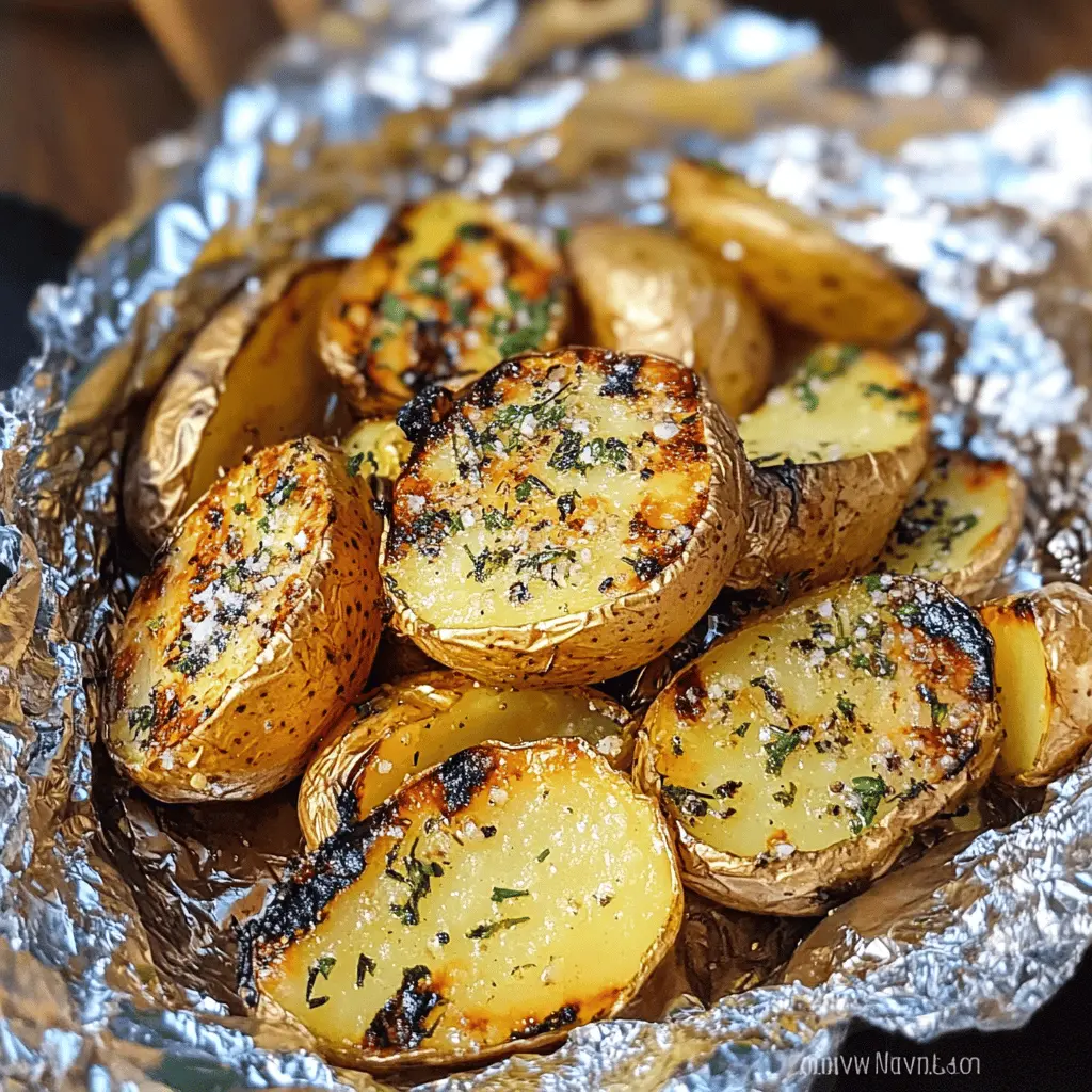 Savor the flavors of Garlic Herb Grilled Potatoes wrapped in foil! This simple and delicious side dish is packed with aromatic garlic, fresh herbs, and tender potatoes. Perfect for barbecues or family gatherings, these foil packets are not only easy to prep but also make cleanup a breeze. Save this recipe for your next cookout and enjoy a tasty addition to your meal!