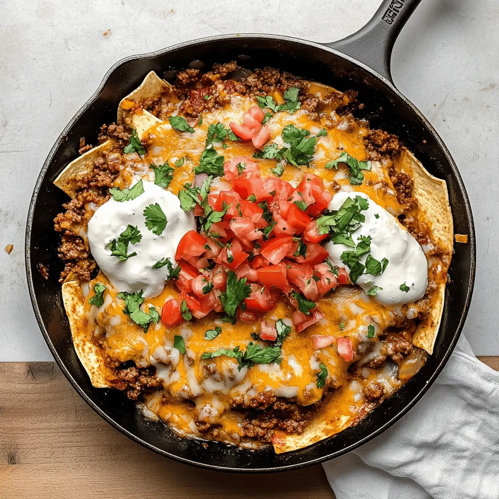 This Ground Beef Burrito Skillet is a one-pan wonder that's bursting with flavor! Made with seasoned ground beef, vibrant peppers, and hearty beans, it's the perfect mix for dinner any night of the week. Simple to prepare and packed with deliciousness, save this recipe for your next family meal or quick weeknight dinner!