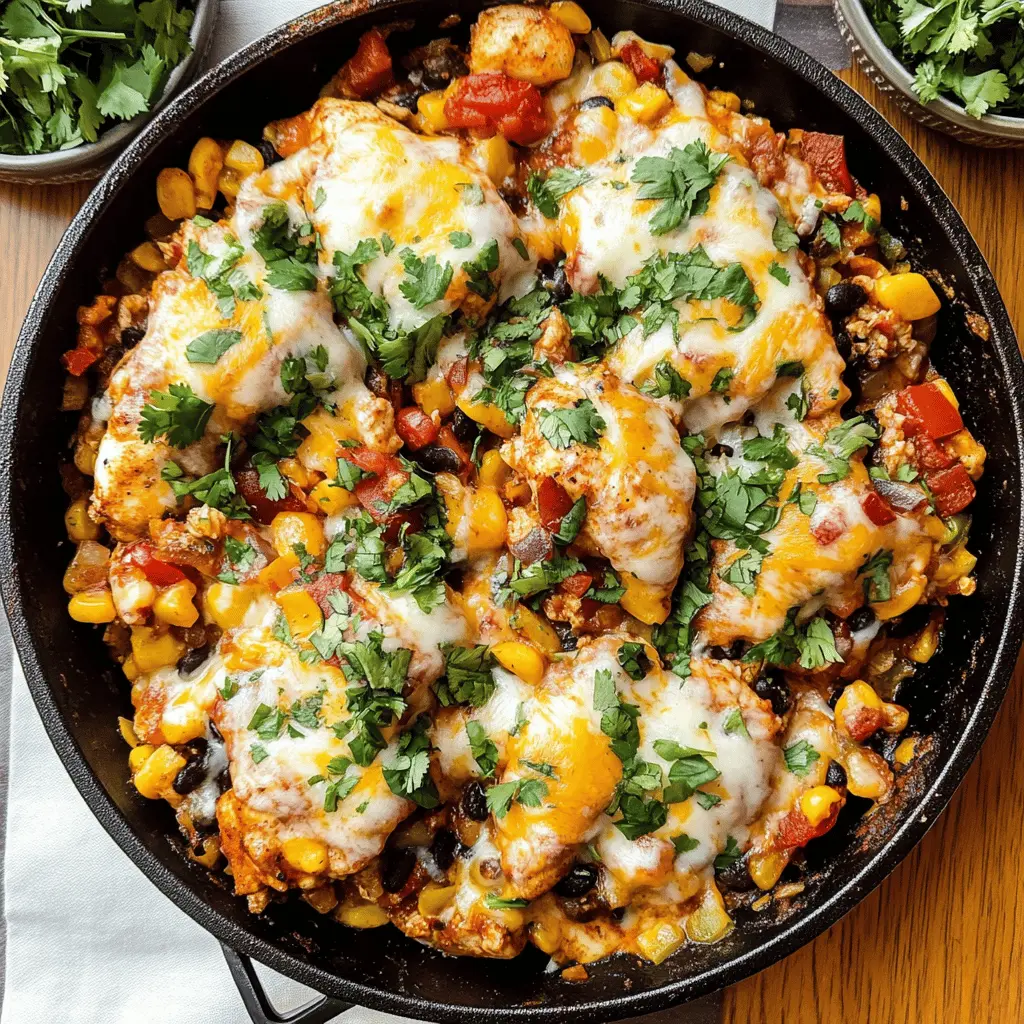Bring the flavors of the Southwest to your kitchen with this easy Santa Fe Chicken Skillet! This one-pan recipe features tender chicken, bell peppers, and spices that create a deliciously vibrant meal. Perfect for busy weeknights, you can enjoy it with rice or tortillas. Save this pin for a quick, satisfying dinner that your family will love!