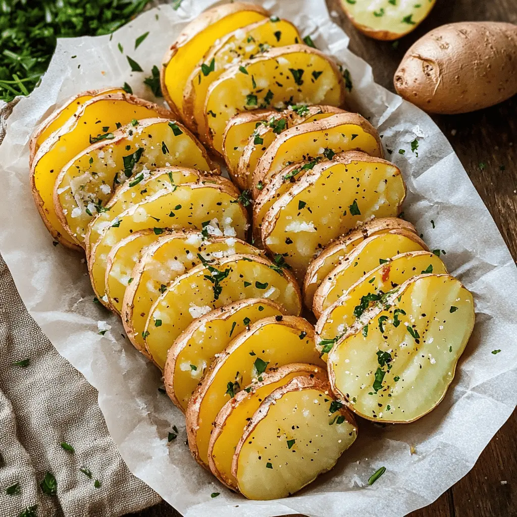These delicious sliced baked potatoes are the perfect side dish! Crispy on the outside and fluffy on the inside, they make a great companion to any meal. Topped with your favorite seasonings and herbs, these potatoes offer a burst of flavor in every bite. Save this recipe for your next family dinner or gathering; everyone will love them!