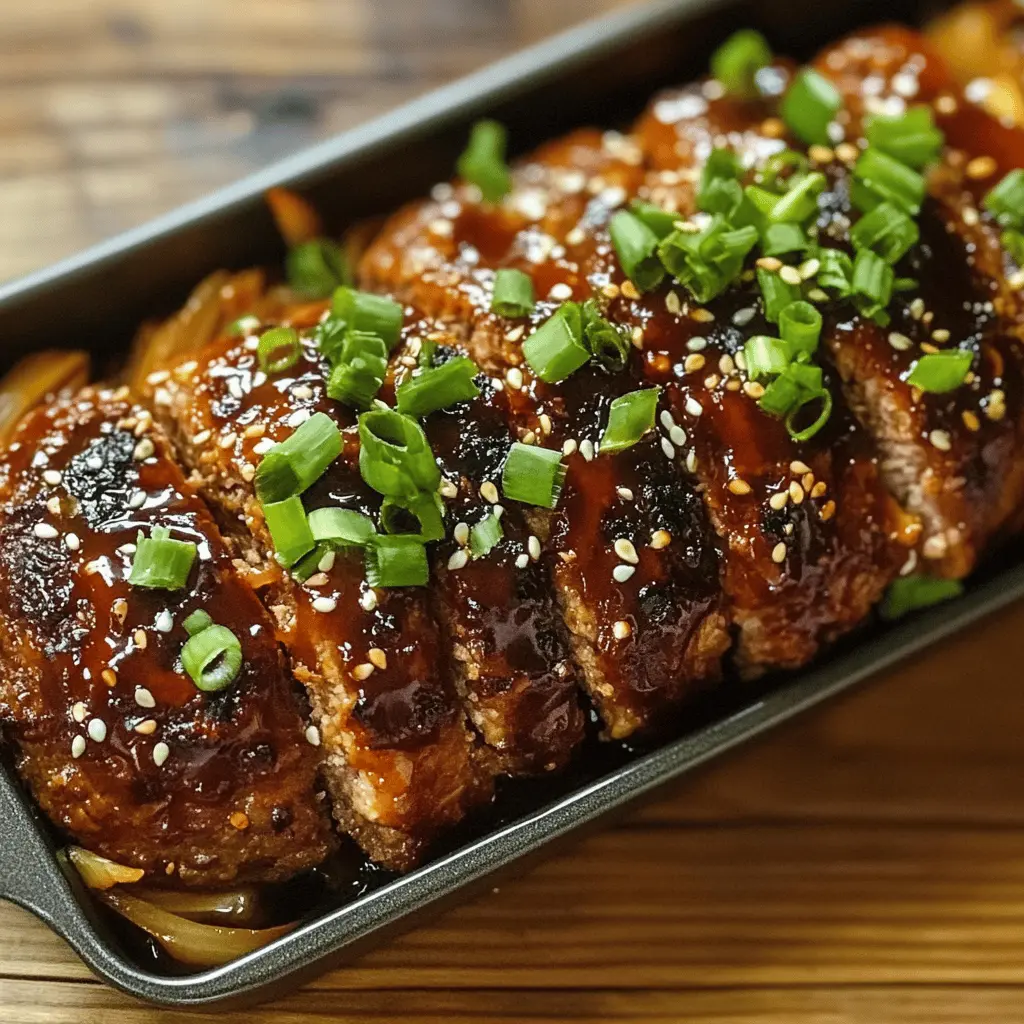 This Sweet and Spicy Korean BBQ Meatloaf is a game-changer! Featuring ground beef mixed with flavors of soy sauce, ginger, and garlic, it's glazed with a tangy-sweet BBQ sauce for that perfect finish. Ideal for family dinners or potlucks, this meatloaf will impress everyone at the table. Save this recipe for a hearty meal that brings a delightful twist to a classic favorite!