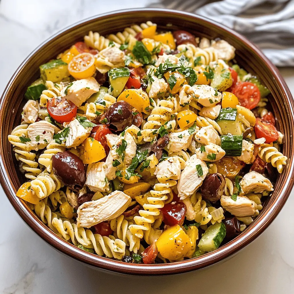 Easy Mediterranean Chicken Pasta Salad Recipe