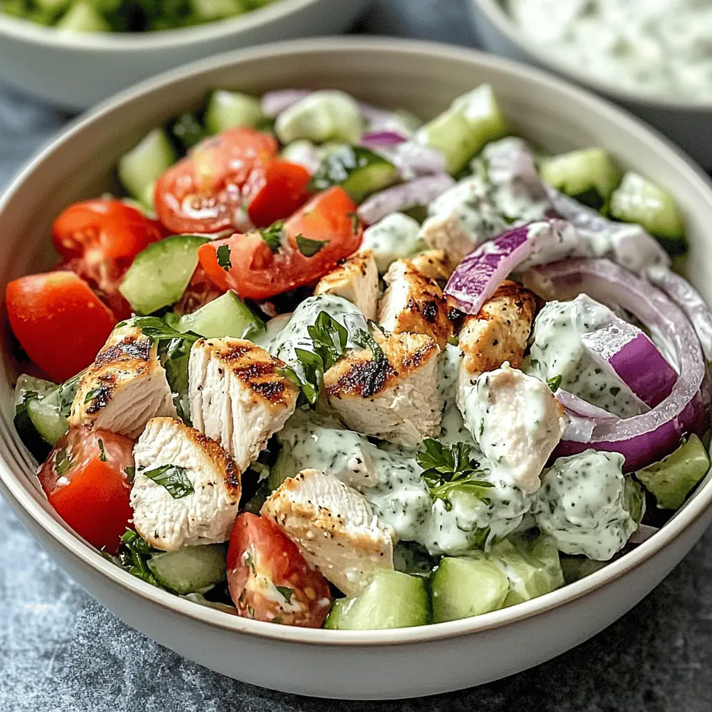 Easy Mediterranean Tzatziki Chicken Salad