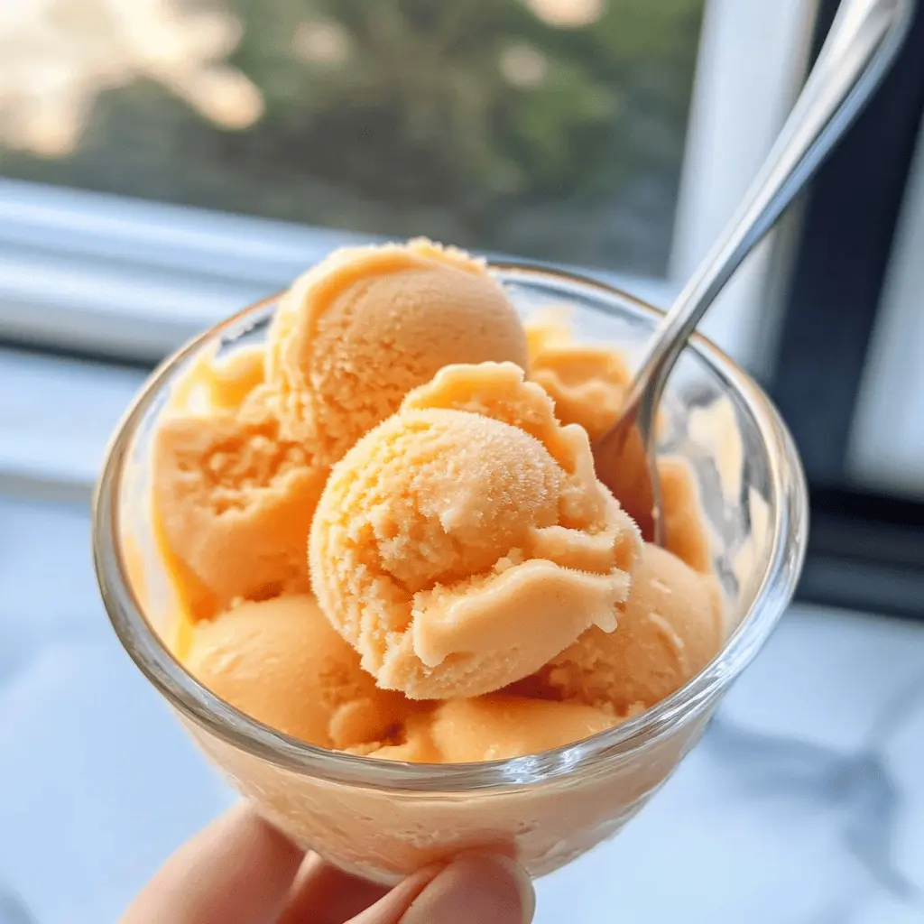 Easy 4-Ingredient Peach Sorbet Recipe