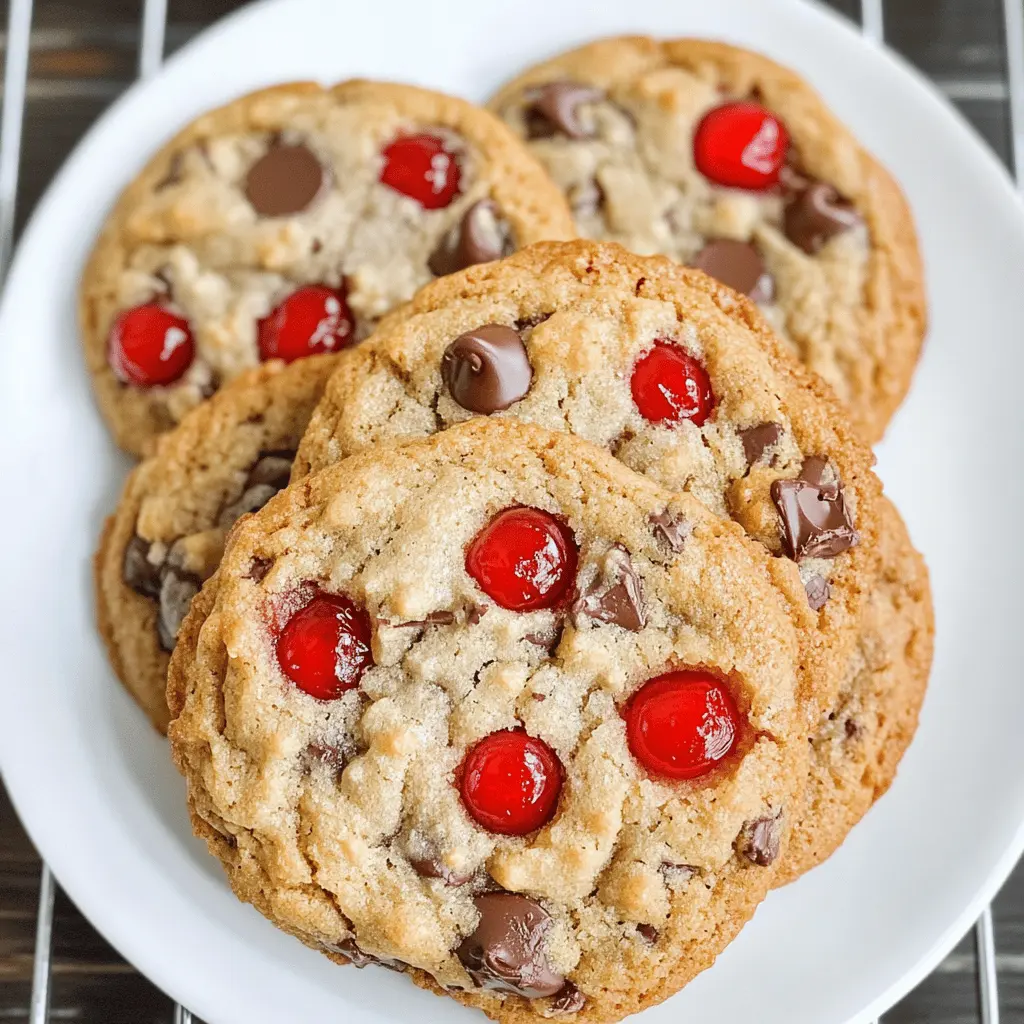 Easy Maraschino Cherry Chocolate Chip Cookies