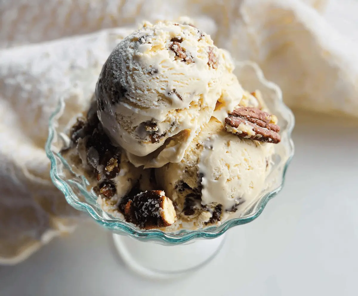 Easy Homemade Brown Butter Ice Cream with Candied Pecans