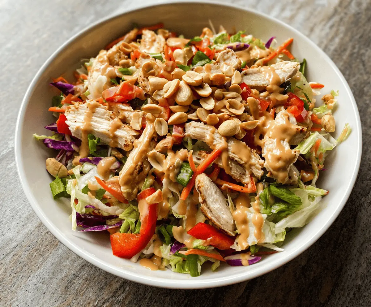 Easy Thai Chicken Salad with Creamy Peanut Dressing