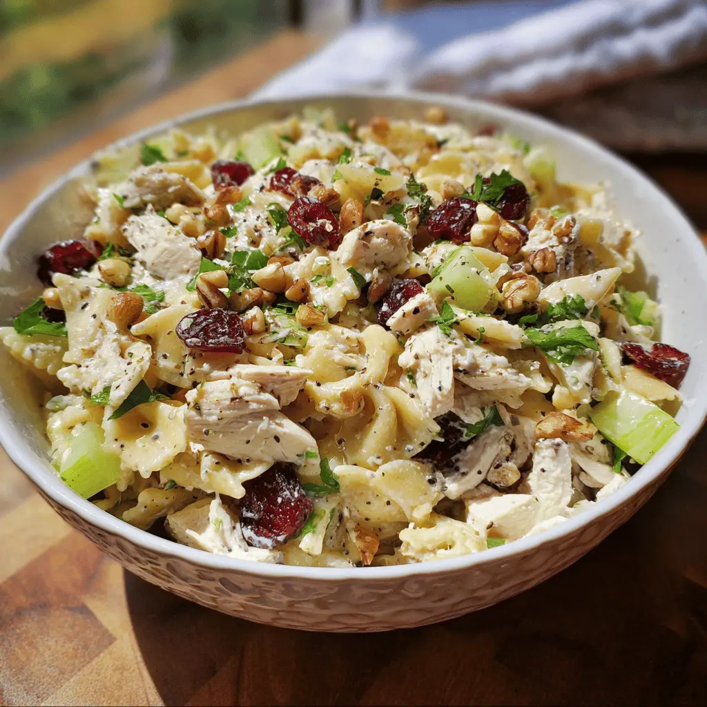 Easy Waldorf Chicken Pasta Salad Recipe