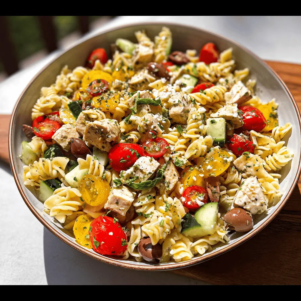 Easy Mediterranean Chicken Pasta Salad Recipe