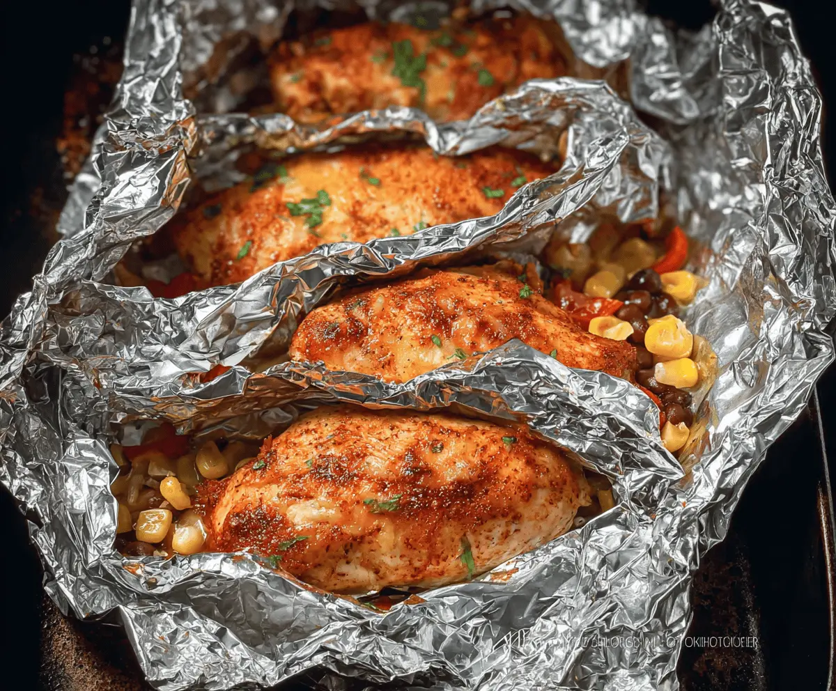 Easy Santa Fe Chicken Foil Packets