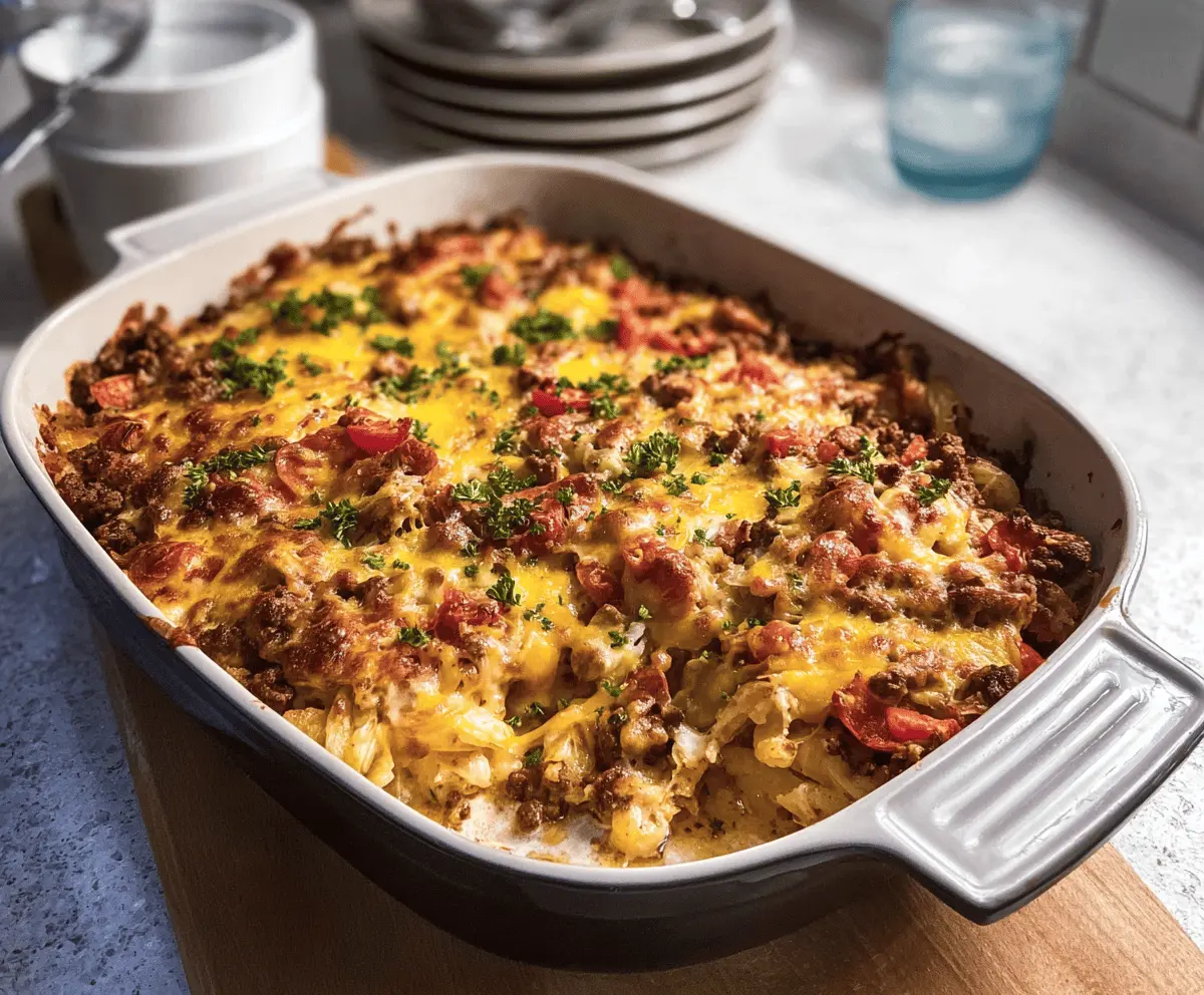 Easy Cheesy Hamburger Casserole Recipe