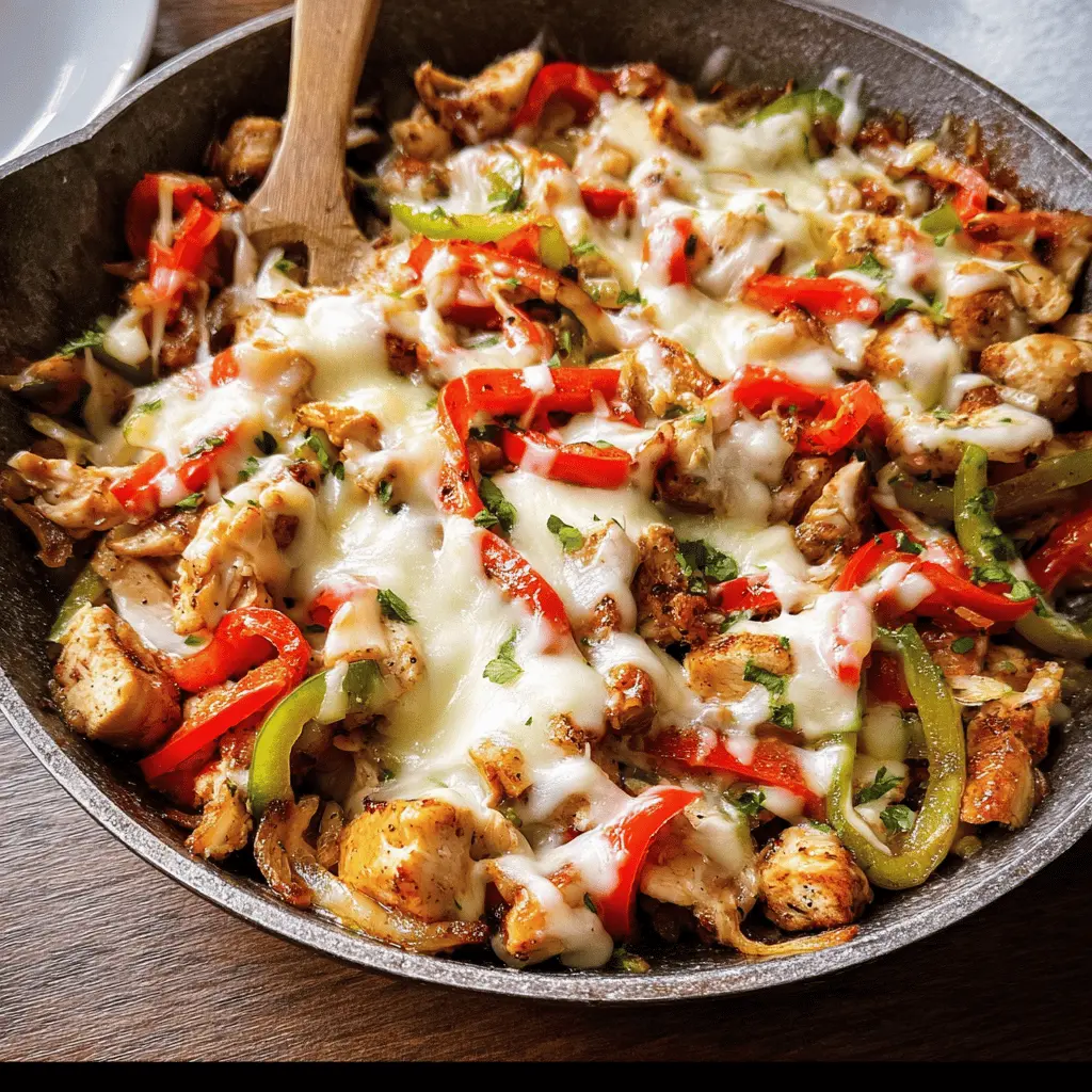 Easy Chicken Cheesesteak Skillet Recipe