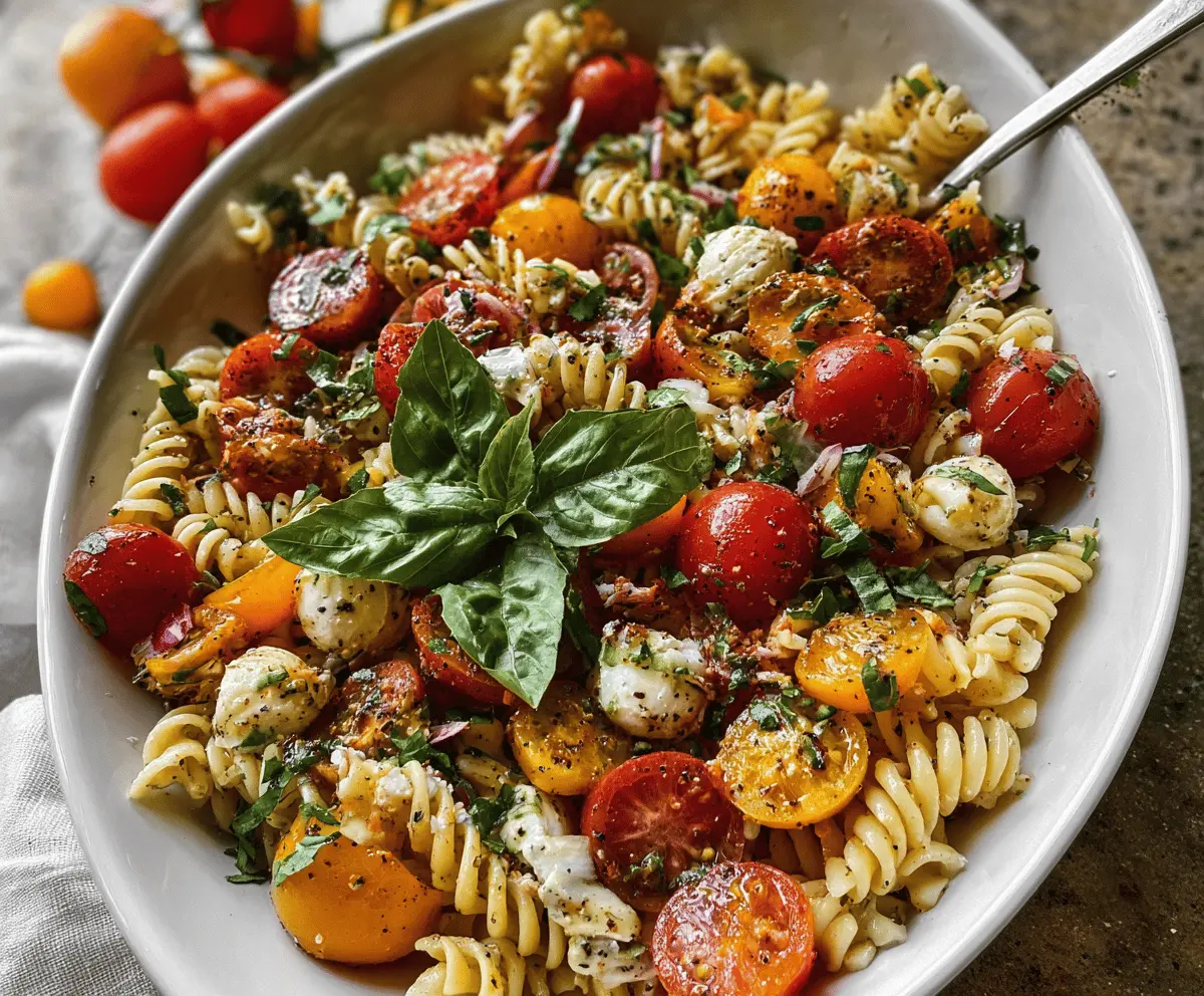 Easy Bruschetta Pasta Salad Recipe