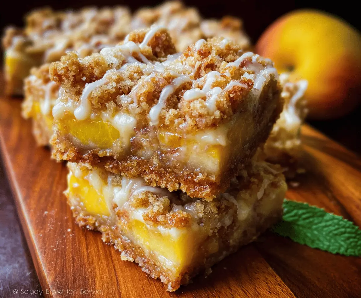 Easy Peaches and Cream Crumble Bars Recipe