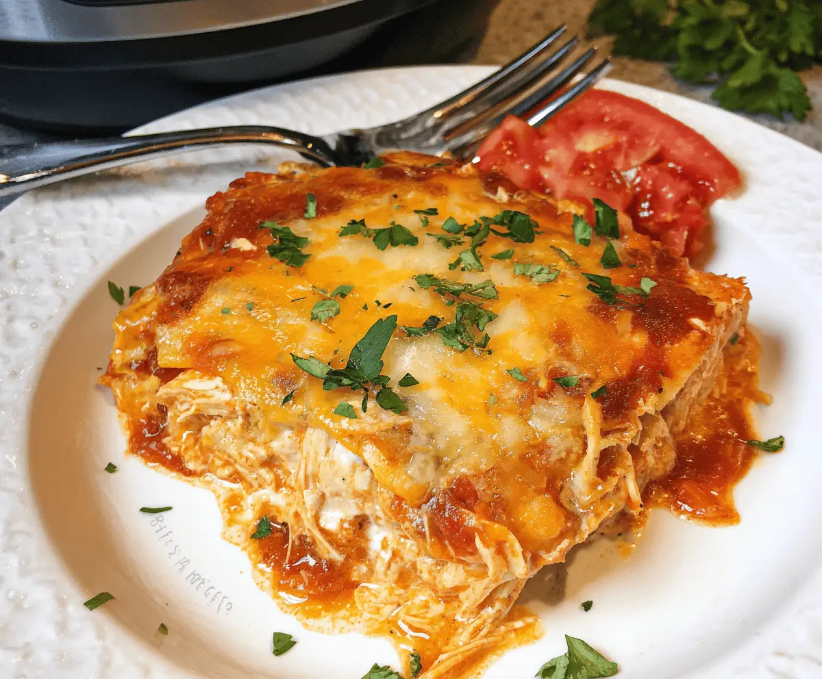 Easy Hearty Crockpot Chicken Enchilada Casserole