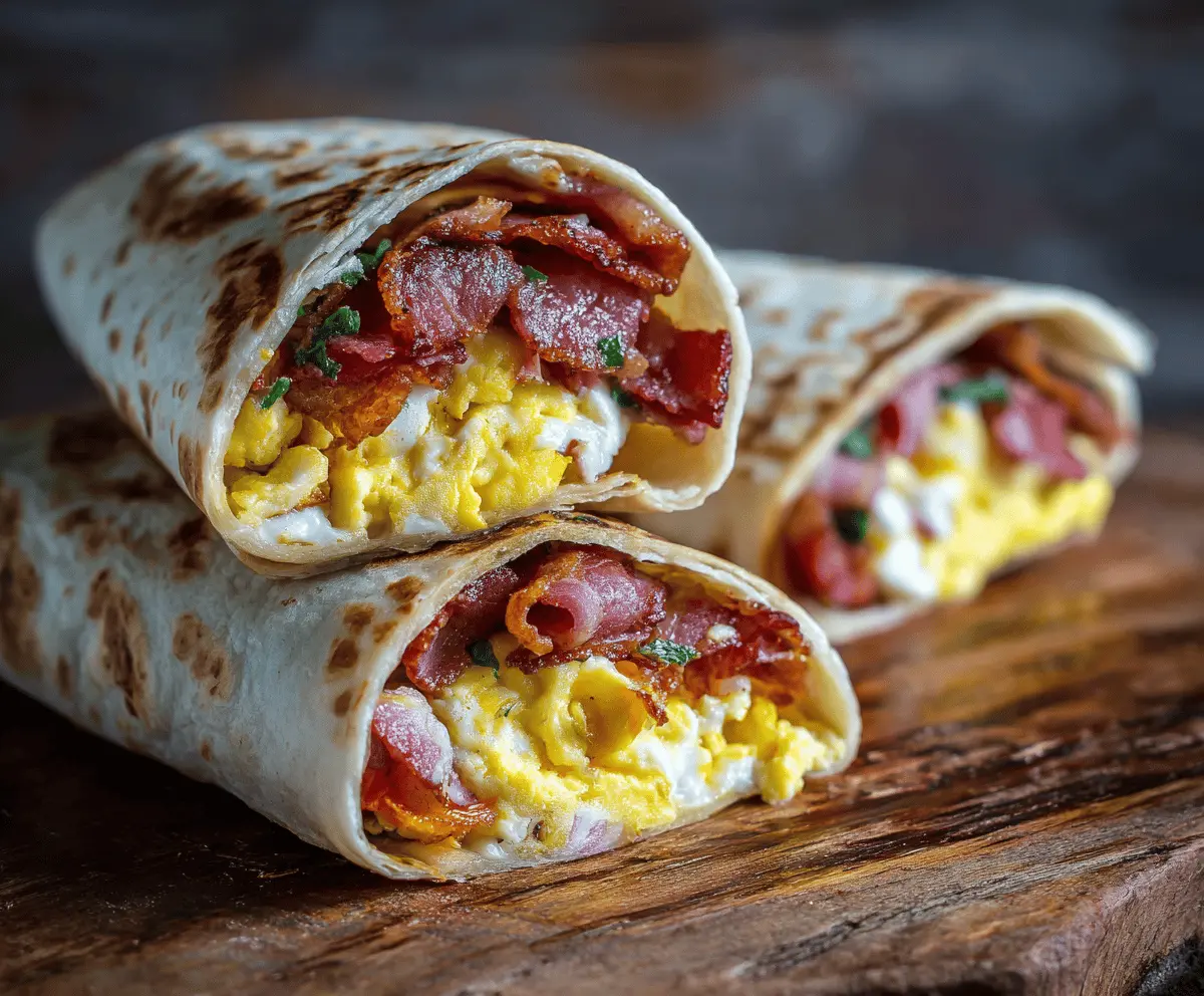 Egg and Bacon Breakfast Wraps