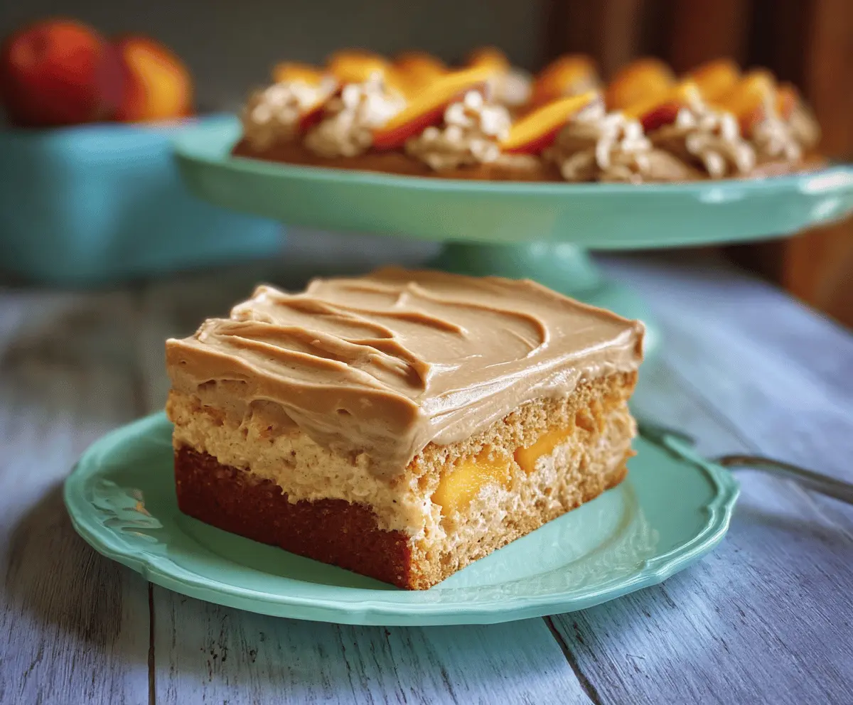 Moist Peach Cake With Brown Sugar Frosting