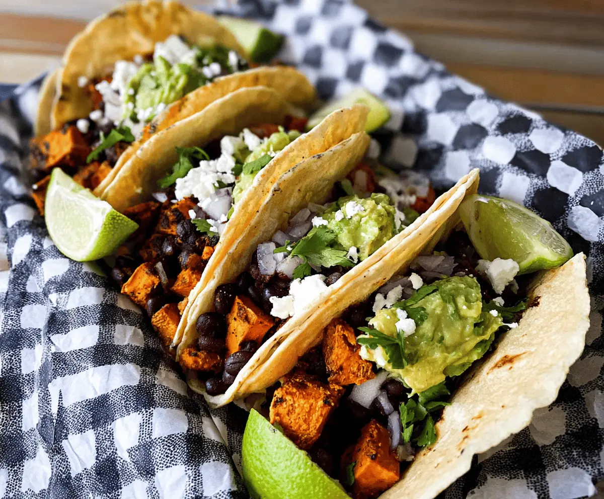 Easy Black Bean Sweet Potato Tacos Recipe