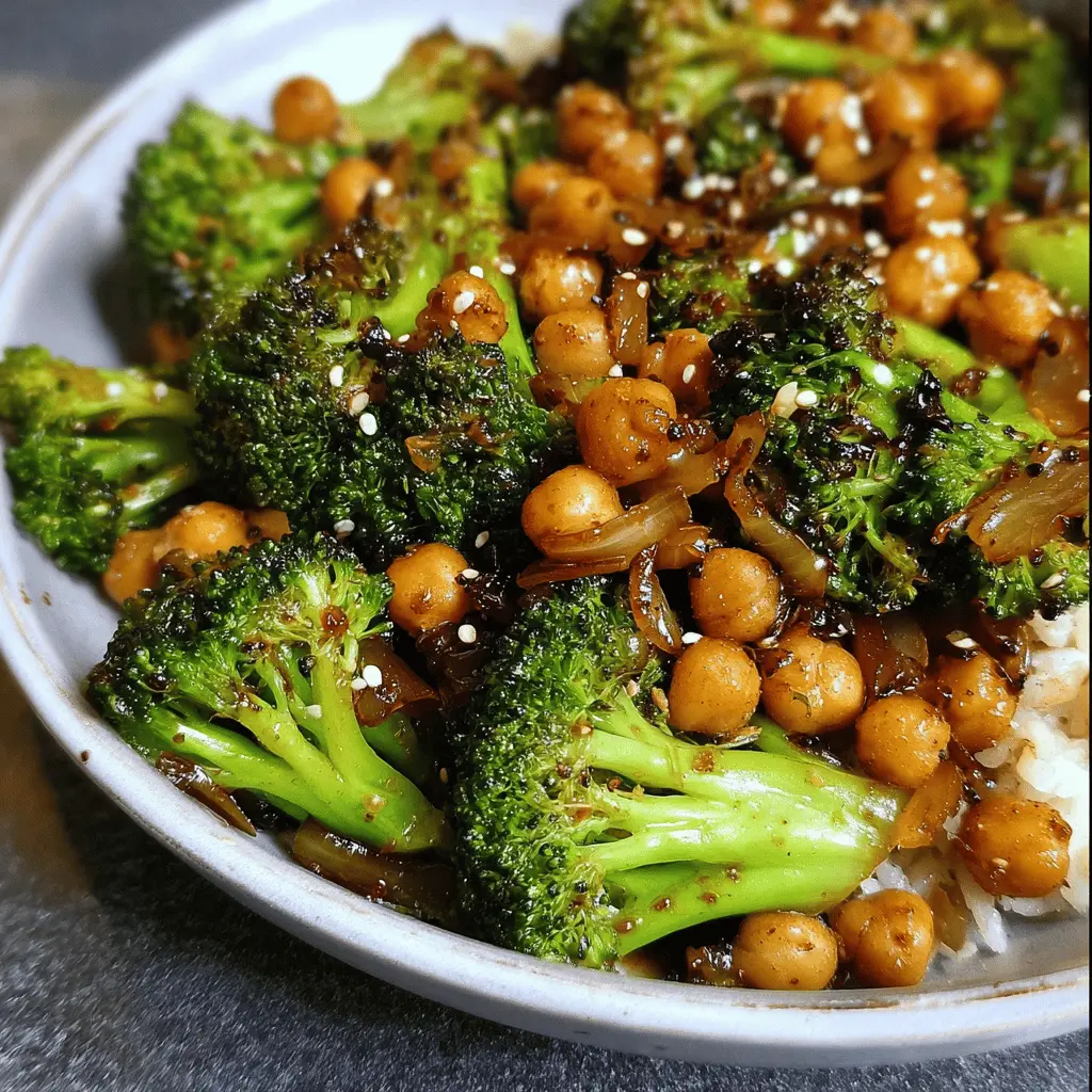 Easy Garlic Broccoli Stir Fry With Chickpeas