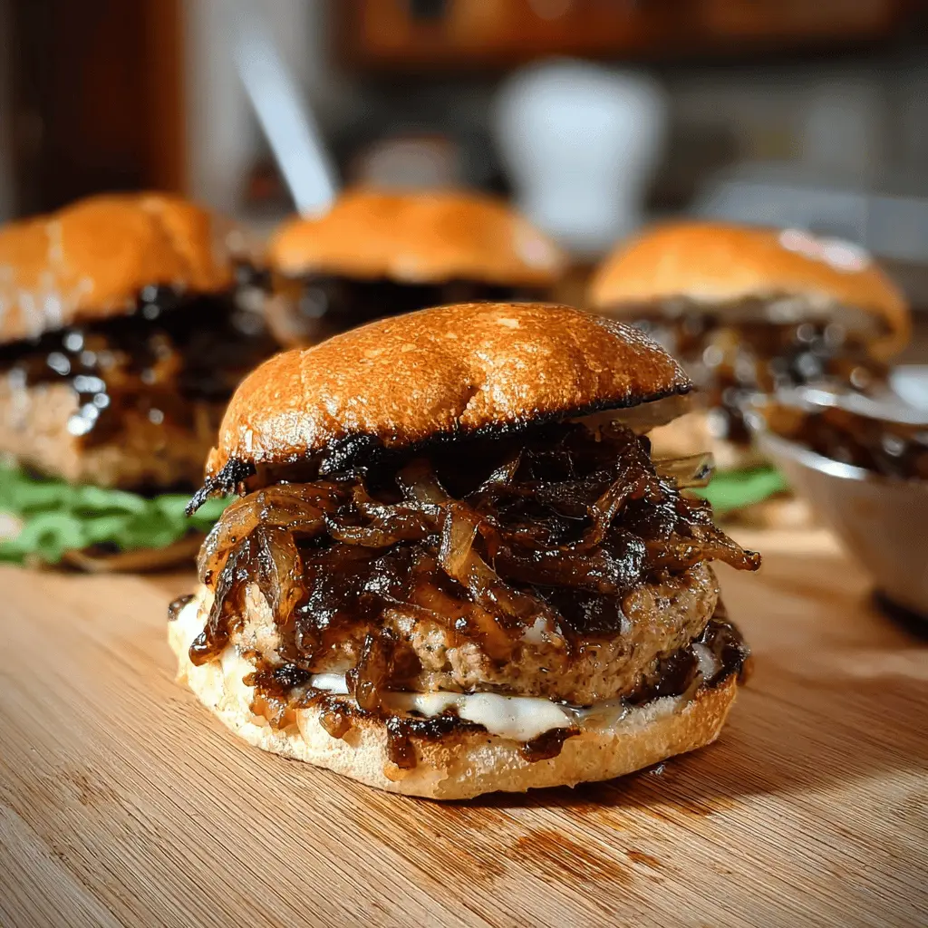 Juicy Turkey Burgers with Balsamic Caramelized Onions