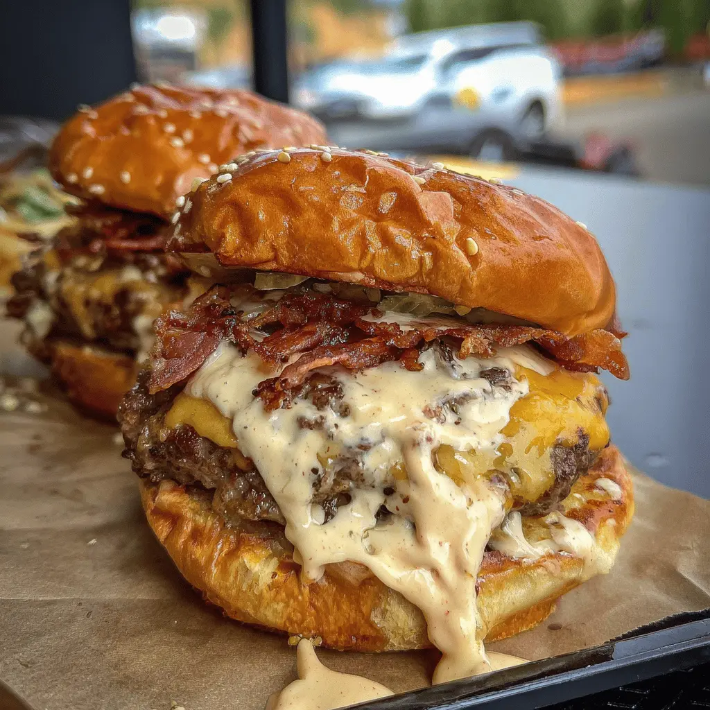 Juicy Smash Burgers with Creamy Baconnaise Sauce
