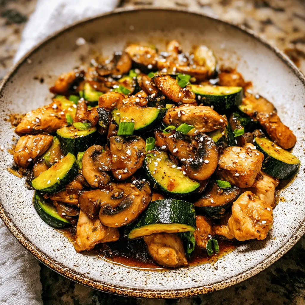 Easy Zucchini Mushroom Chicken Stir Fry Recipe