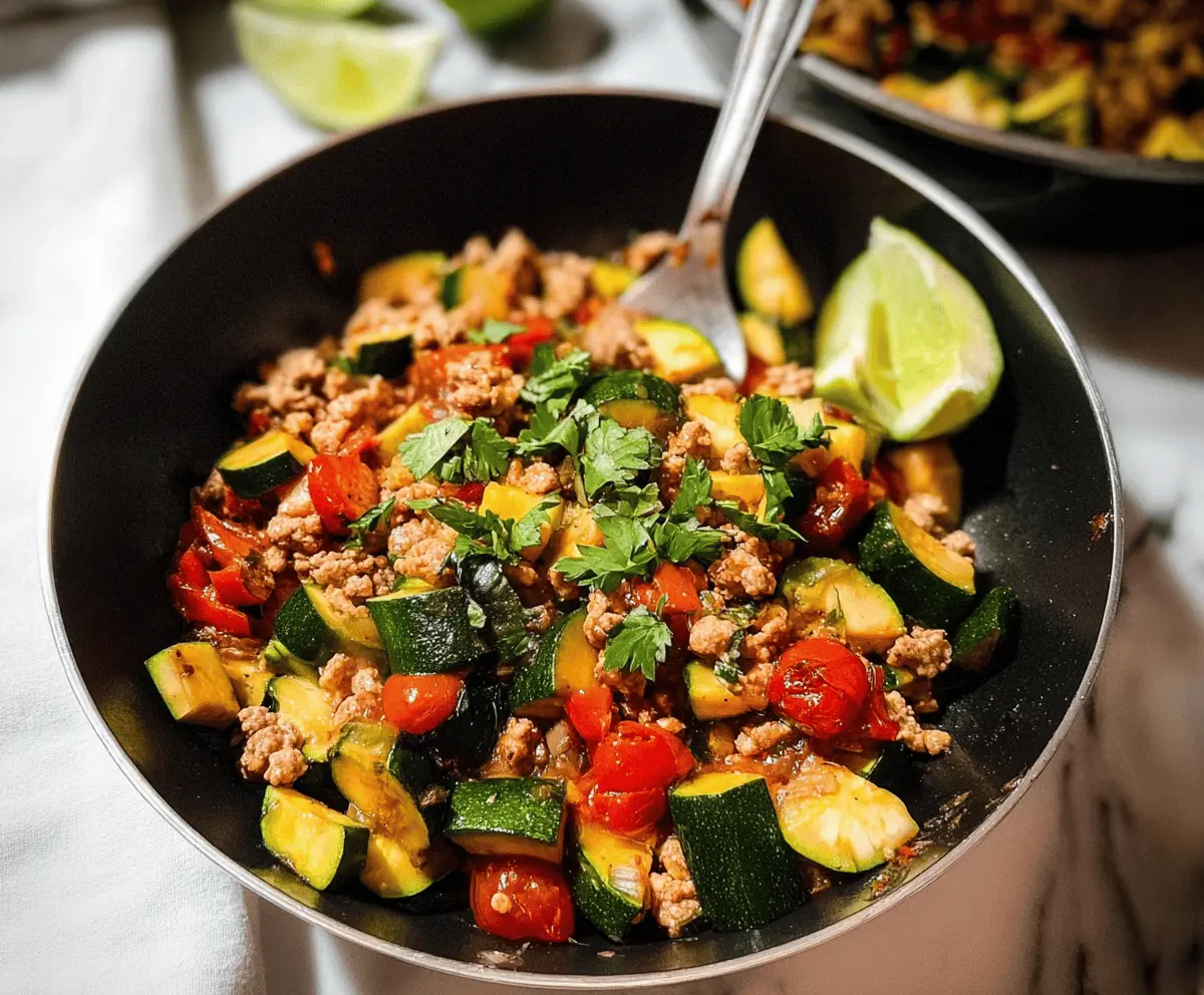 Quick and Healthy Ground Turkey Zucchini Skillet