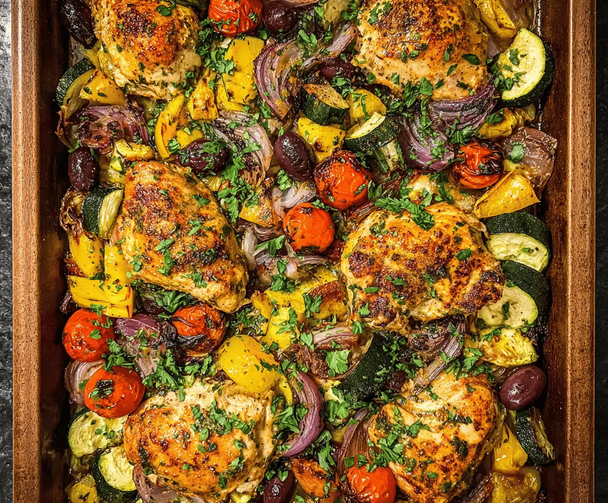 Easy Sheet Pan Mediterranean Chicken and Zucchini