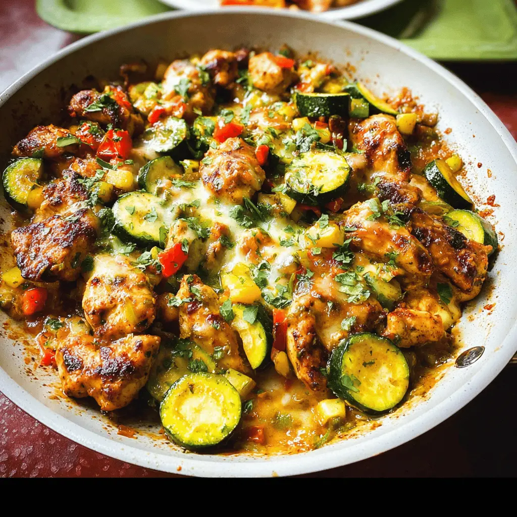 Easy Tex Mex Chicken and Zucchini Skillet