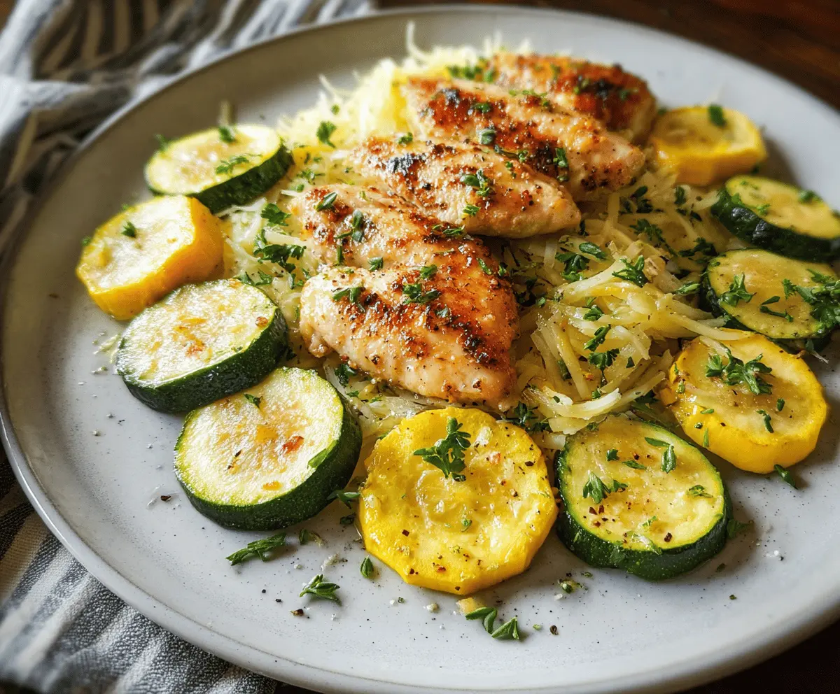 Easy Chicken Breast with Zucchini and Squash Dinner
