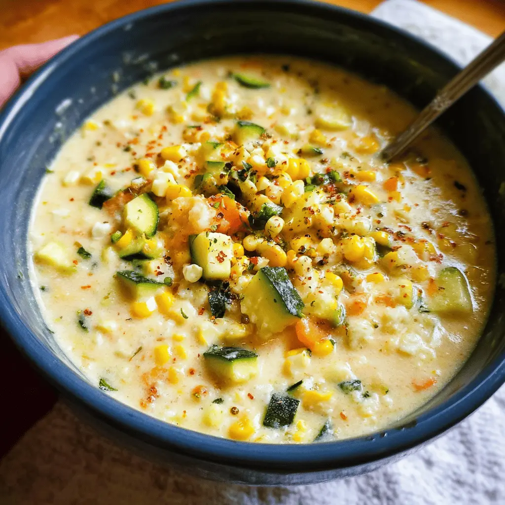 Creamy Summer Corn and Zucchini Chowder Recipe