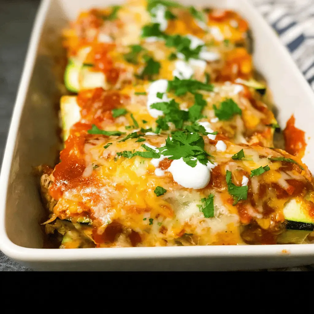 Low Carb Keto Chicken Zucchini Enchiladas