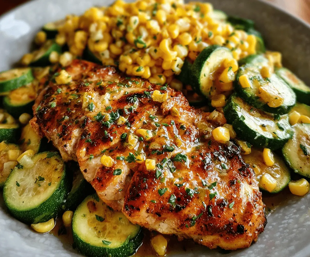 Garlic Butter Chicken with Zucchini and Sweet Corn