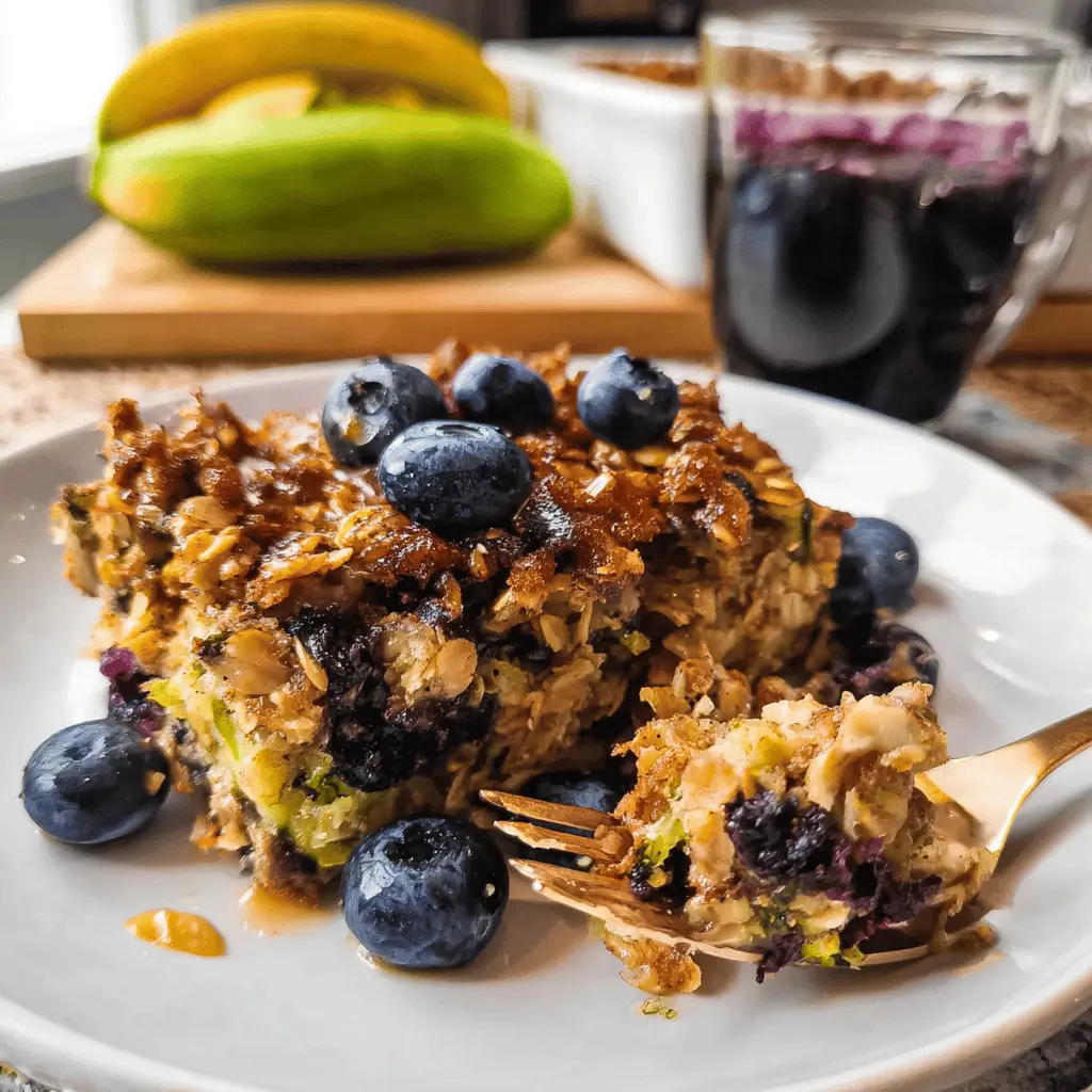 Healthy Zucchini Blueberry Baked Oatmeal Recipe