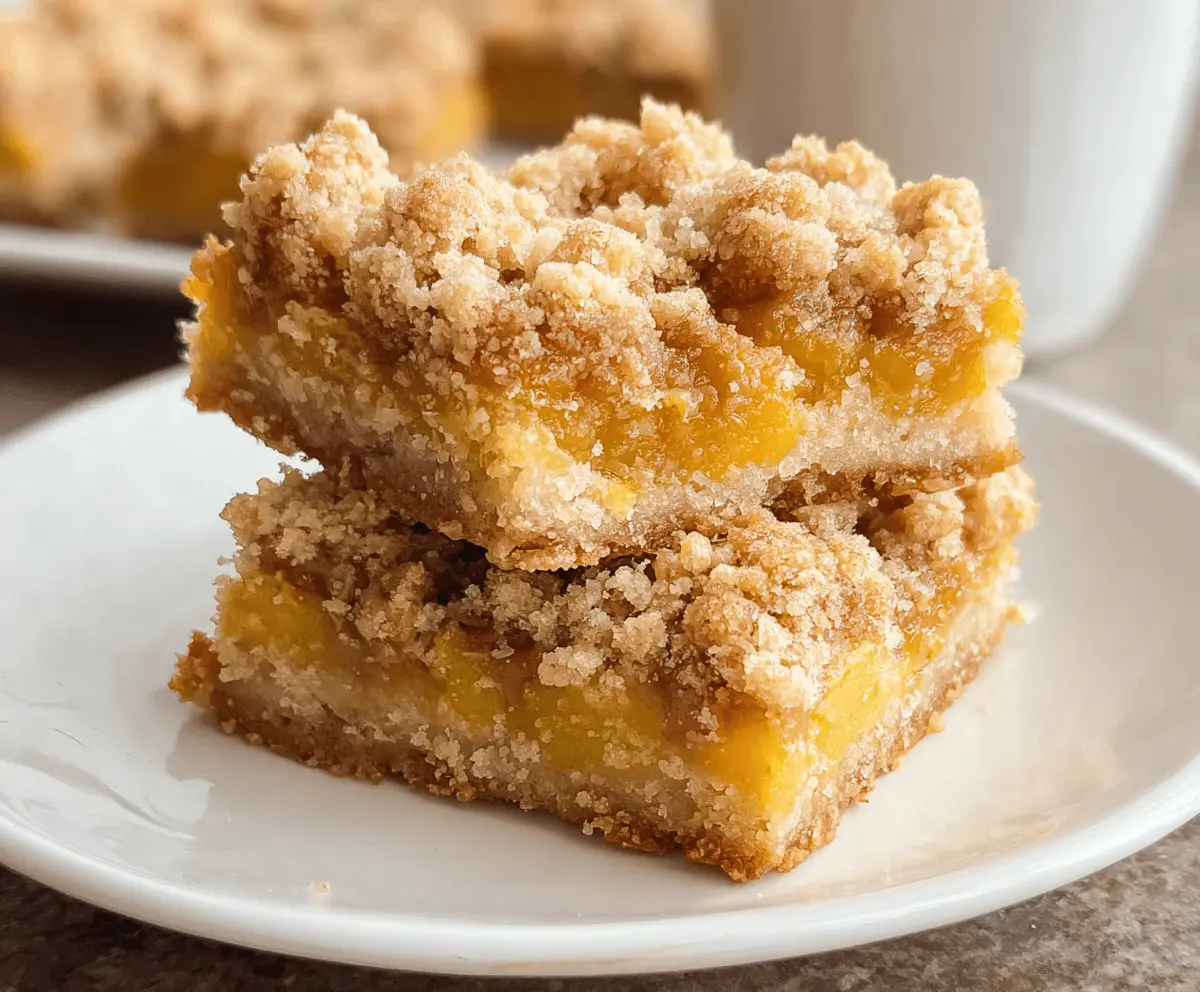 Easy Peach Crumble Bars Recipe with Sweet Topping