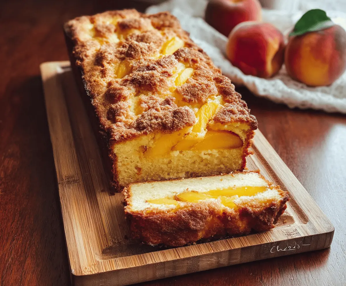 Easy Peach Cobbler Pound Cake Recipe