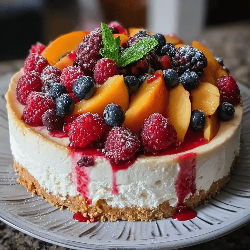 Summer Berry and Peach Cheesecake Recipe