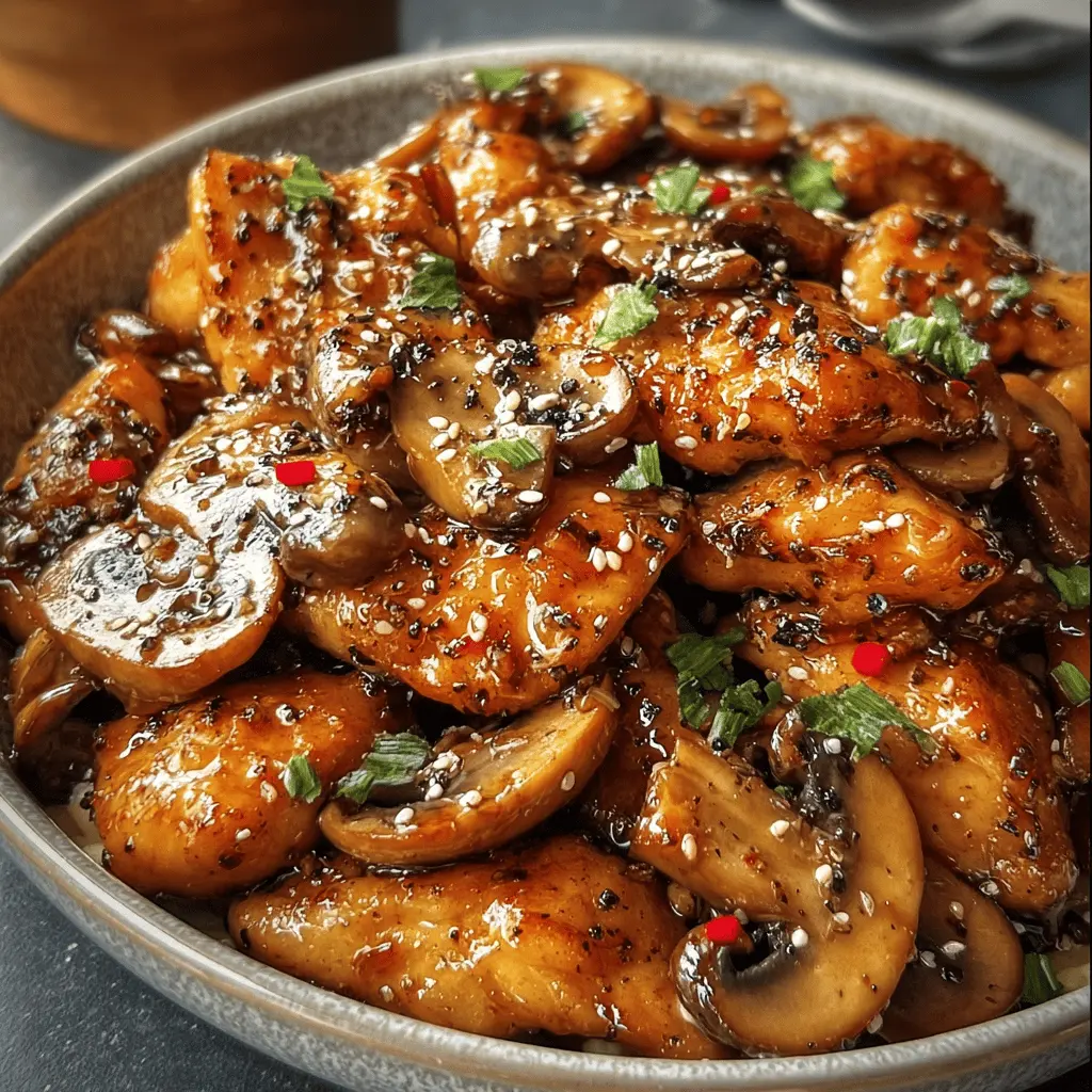 Easy Black Pepper Chicken with Mushrooms