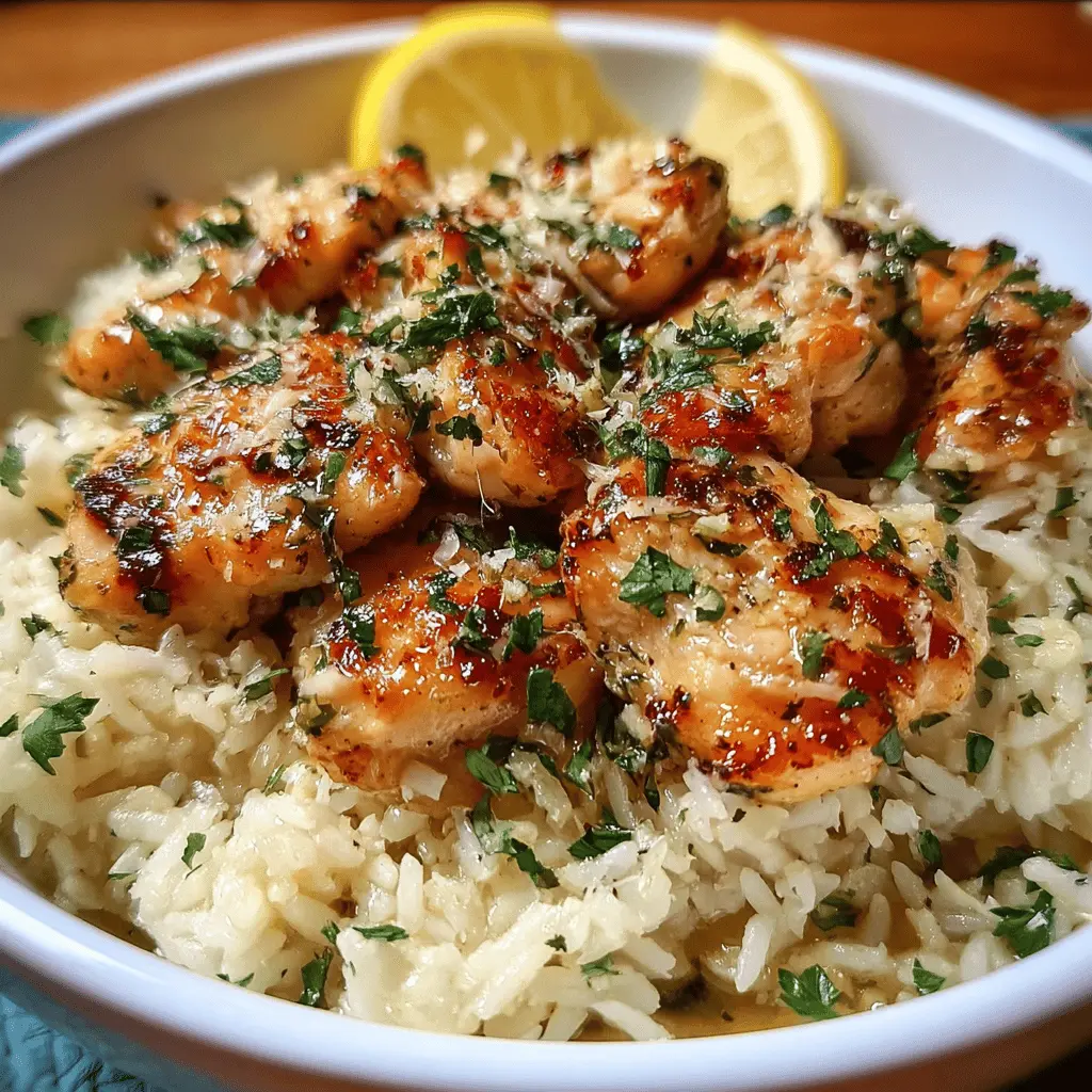 Easy Chicken Scampi with Garlic Parmesan Rice