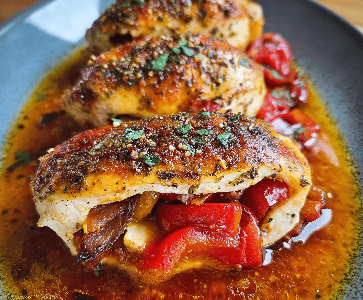 Easy Stuffed Chicken Breast with Roasted Peppers