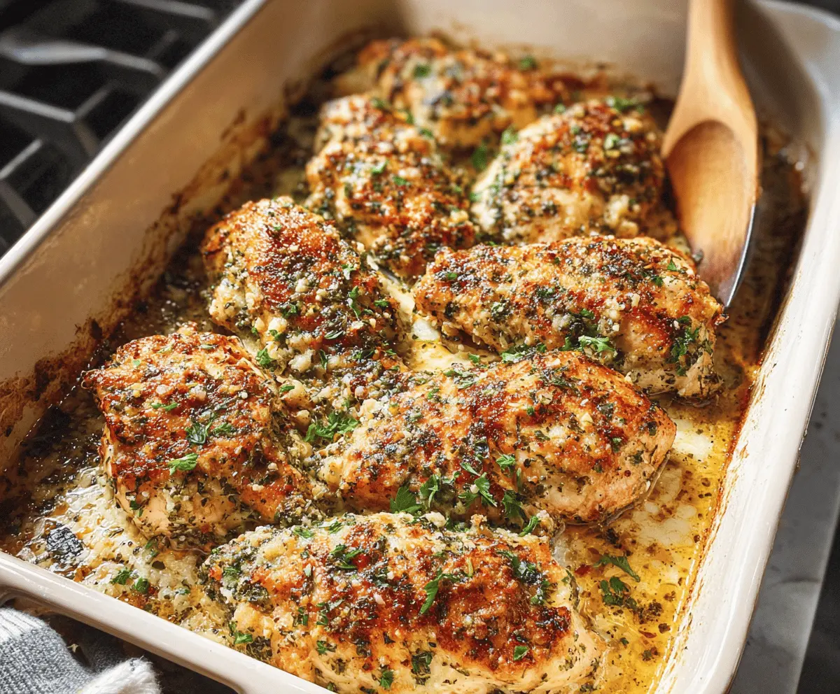 Easy Garlic Parmesan Chicken Bake Recipe