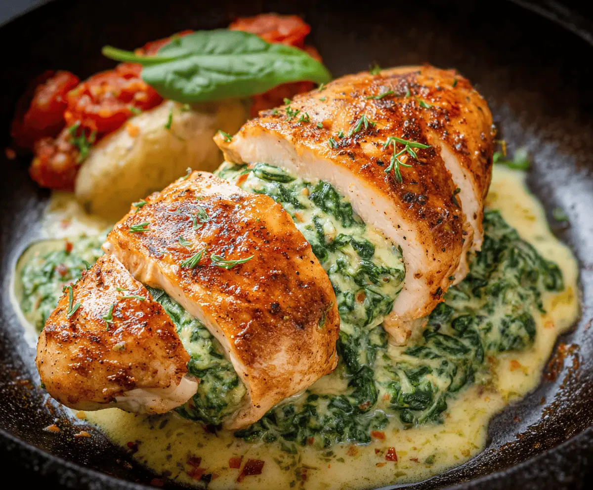 Easy Spinach Stuffed Chicken Breasts Recipe
