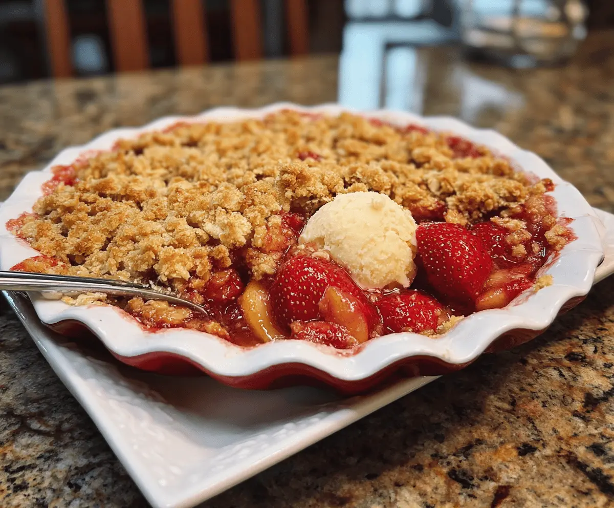 Easy Strawberry Peach Crisp Recipe