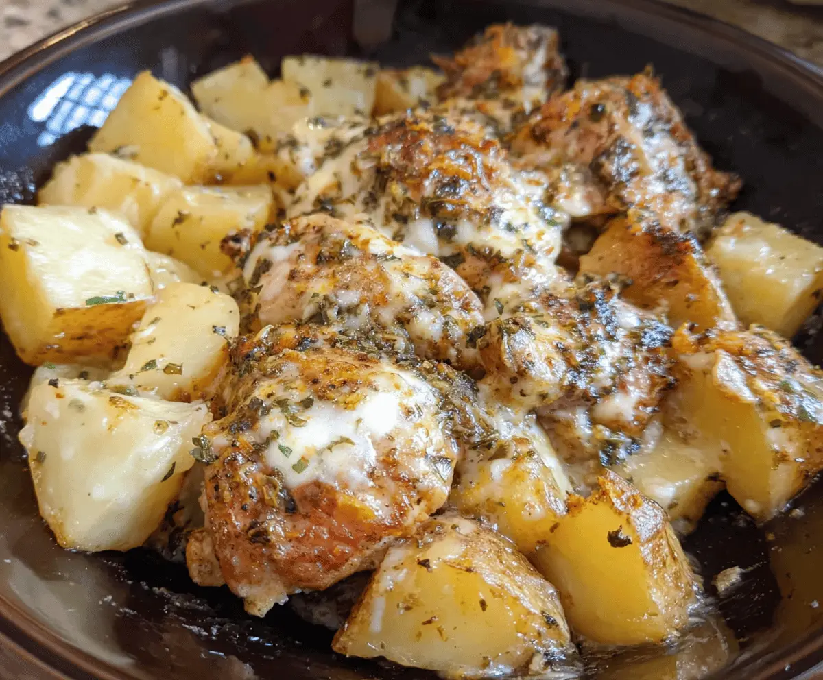 Easy Crockpot Garlic Parmesan Chicken and Potatoes