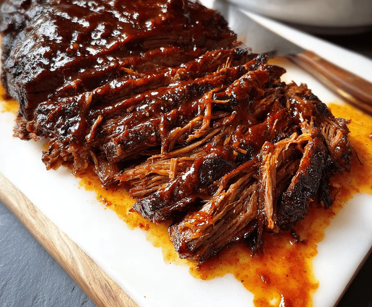 Easy Slow Cooker BBQ Beef Brisket Recipe